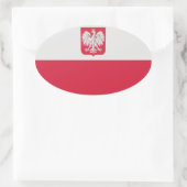 Nationale vlag Polen Ovale Sticker (Tas)