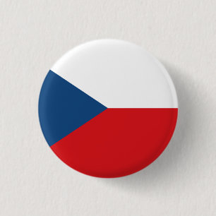 Nationale vlag Tsjechië Ronde Button 3,2 Cm