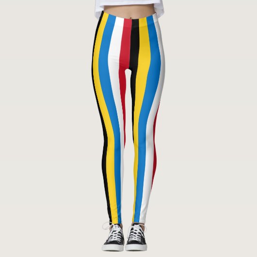 Nationale vlag van Antigua en Barbuda gestript Leggings (Voorkant)