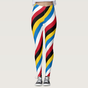 Nationale vlag van Antigua en Barbuda Striped L Leggings