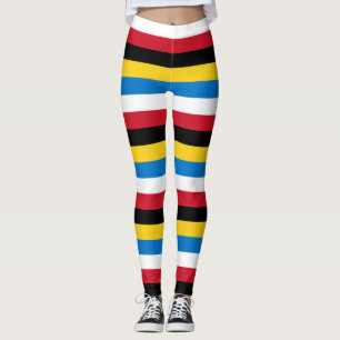 Nationale vlag van Antigua en Barbuda Striped L Leggings
