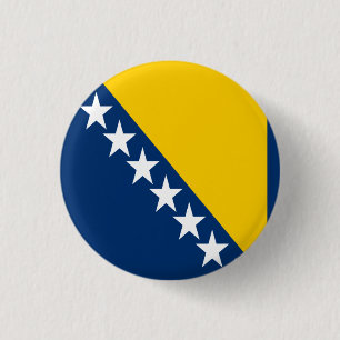 Nationale vlag van Bosnië en Herzegovina Ronde Button 3,2 Cm