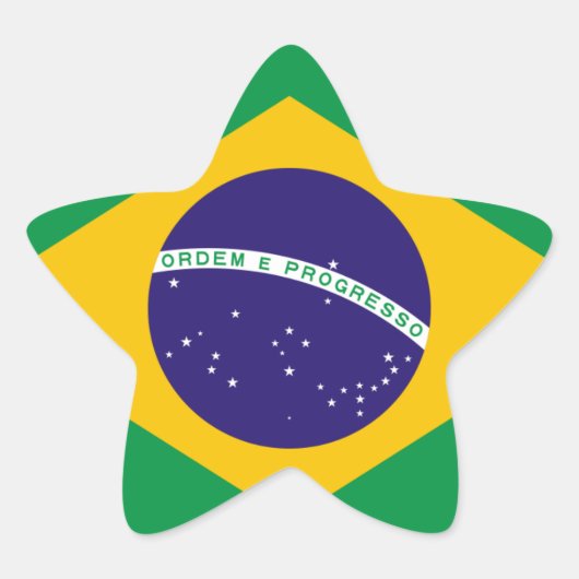 Nationale vlag van Brazilië Ster Sticker (Voorkant)