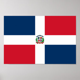 Nationale vlag van de Dominicaanse Republiek Poster