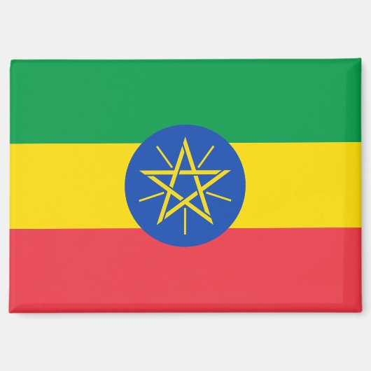 Nationale Vlag van Ethiopië Rectangle magneet (Voorkant)