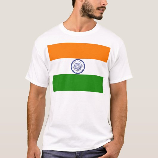 Nationale vlag van India Ashoka Chakra T-shirt (Voorkant)