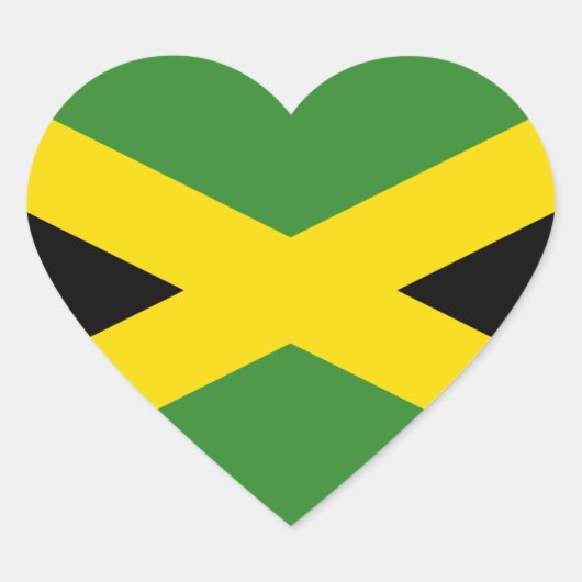 Nationale vlag van Jamaica Hart Sticker (Voorkant)