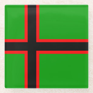 Nationale vlag van Karelië Glazen Onderzetter