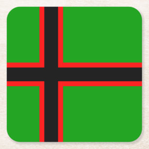 Nationale vlag van Karelië Vierkante Kartonnen Onderzetter