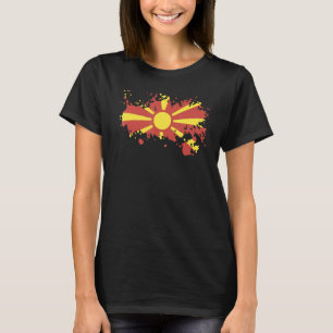 Nationale vlag van Macedonië souvenir voor mannen T-shirt