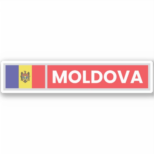 Nationale vlag van Moldavië Sticker (Voorkant)