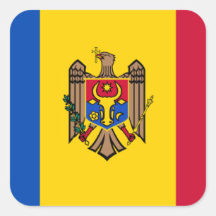 Nationale vlag van Moldavië Vierkante Sticker