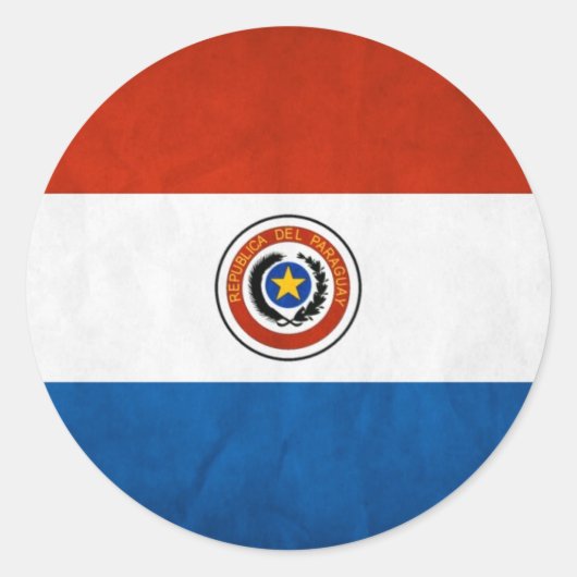 Nationale vlag van Paraguay Ronde Sticker (Voorkant)