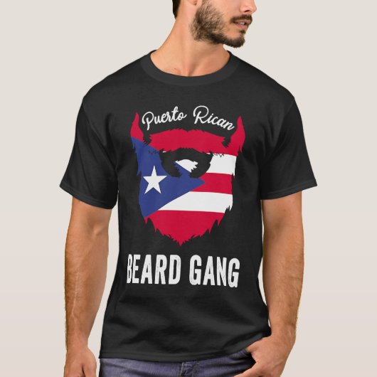 Nationale vlag van Puerto Rican Beard Gang Puerto  T-shirt (Voorkant)