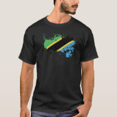 Nationale vlag van Tanzania souvenir voor mannen T-shirt (Voorkant)