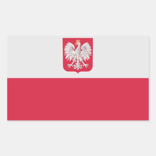 Nationale vlag van VIER Polen Rechthoekige Sticker (Voorkant)