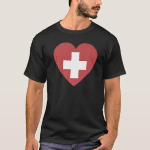 Nationale vlag van Zwitserland souvenir voor manne T-shirt