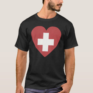 Nationale vlag van Zwitserland souvenir voor manne T-shirt