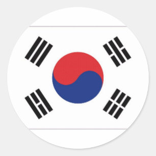 Nationale vlag Zuid-Korea Ronde Sticker