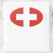 Nationale vlag Zwitserland Ovale Sticker (Tas)
