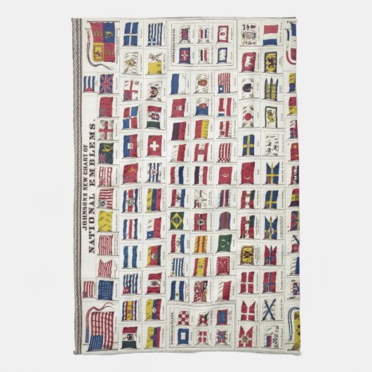  nationale vlaggen Grafiek 1863 Theedoek (Verticaal)