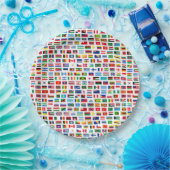 Nationale vlaggen papieren bordje (Feest)