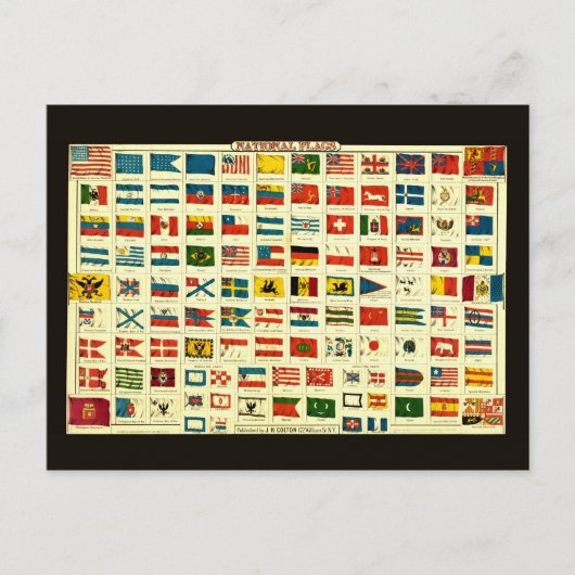  nationale vlaggen van de wereld briefkaart (Voorkant)