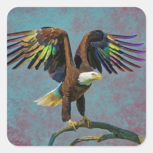nationale vogel vierkante sticker (Voorkant)