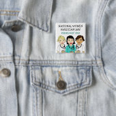 Nationale Vrouwelijke Artsendag 3 februari Vierkante Button 5,1 Cm (In situ)