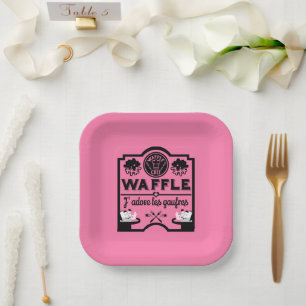 Nationale wafeldag papieren bordje