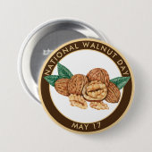 Nationale Walnootdag, tekening Ronde Button 7,6 Cm (Voorkant /achterkant)