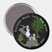 Nationale wandeling uw hond week magneet (Voorkant / Achterkant)