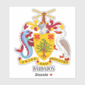 nationale wapenschild barbados sticker (Vel)