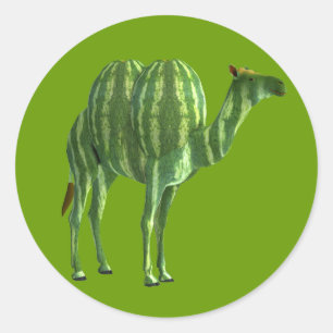 Nationale Watermeloendag Dromedaris Ronde Sticker