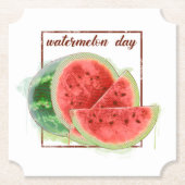Nationale watermeloendag kartonnen onderzetters (Voorkant)
