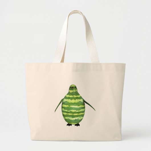 Nationale watermeloendag Penguin Grote Tote Bag (Voorkant)