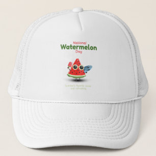 Nationale Watermeloendag Schattige Zomer Kunst Trucker Pet