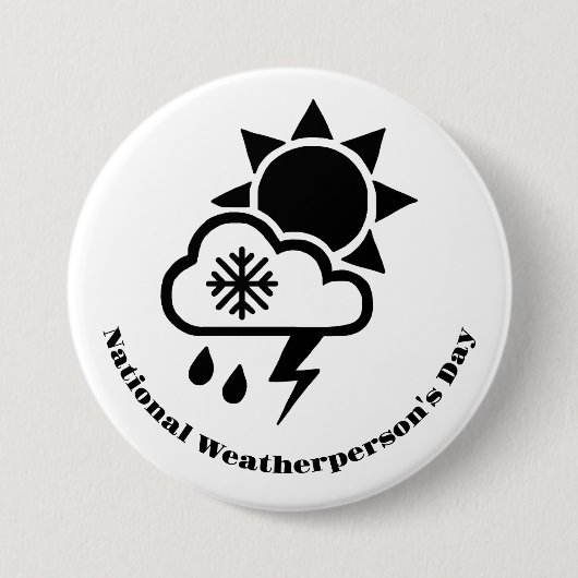 Nationale Weathermans Day Button met symbolen (Voorkant)