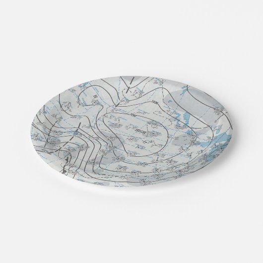 Nationale weerkaart papieren bordje (Gekanteld)