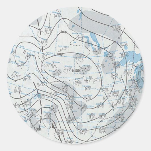 Nationale weerkaart ronde sticker (Voorkant)