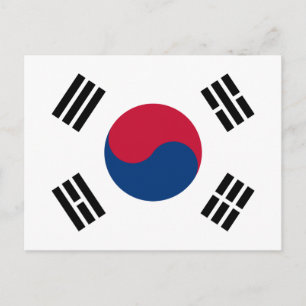 Nationale Wereldvlag Zuid-Korea Briefkaart