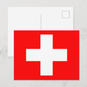 Nationale Wereldvlag Zwitserland Briefkaart (Voorkant / Achterkant)