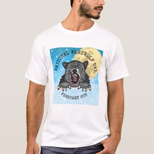 Nationale Werewolf Dag 6 februari T-shirt (Voorkant)