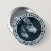 Nationale Wolf Awareness Week Ronde Button 7,6 Cm (Voorkant /achterkant)