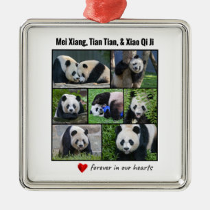 Nationale Zoo Panda's "Voor eeuwig in ons hart" Metalen Ornament