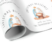 Natitivity Scene Pattern Name kerstzegeningen Cadeaupapier (Rol Hoek)