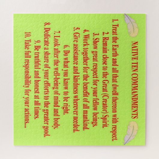 Native 10 Commandements 676 Piece Puzzle (Horizontal)