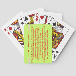 Native 10 Commandements Cartes de jeu classiques