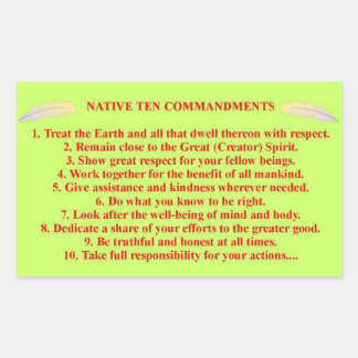 Native 10 Commandments Sticker