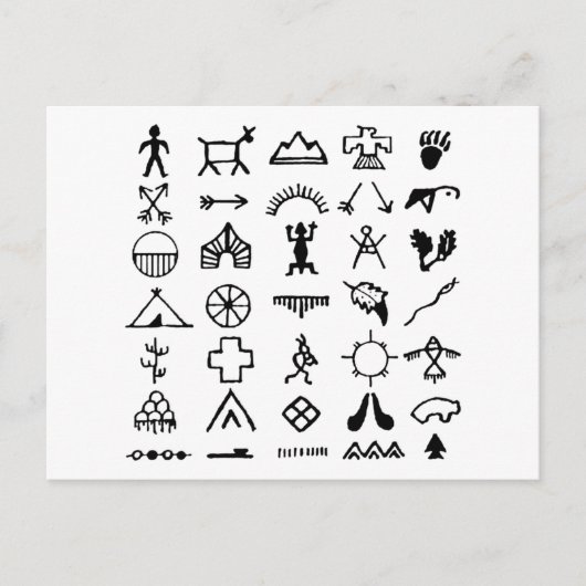 Native American Afbeelding Symbols Briefkaart (Voorkant)
